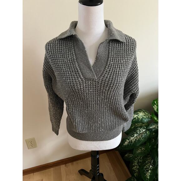 Madewell Sweaters - Madewell Gray Collared Sweater
